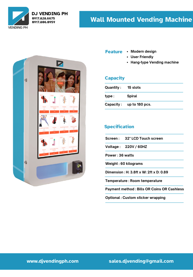 Wall mounted Vending Machine